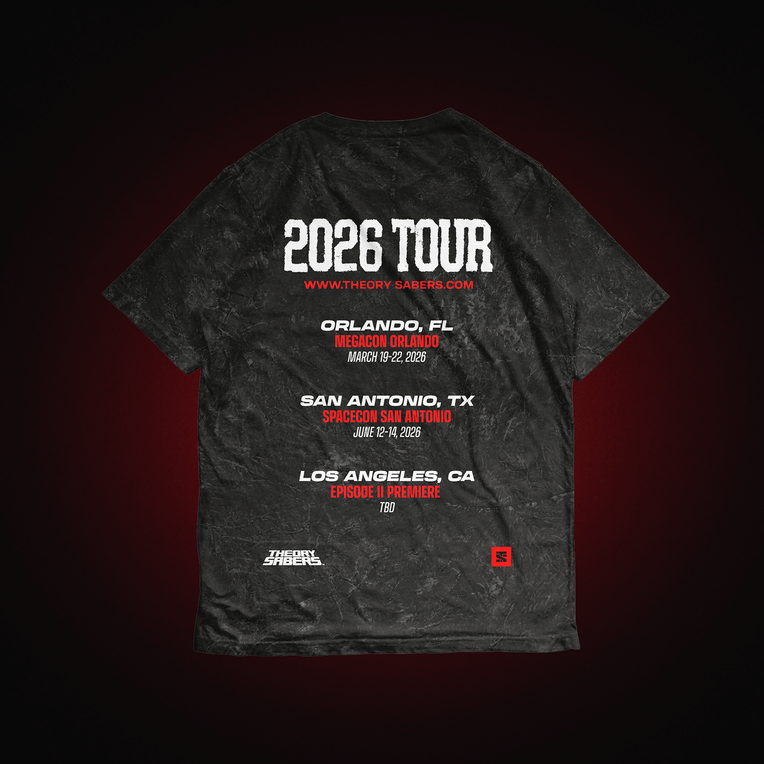 2025 Tour T-Shirt Black - Theory Sabers™ 2025 Tour T-Shirt Black - Theory Sabers™