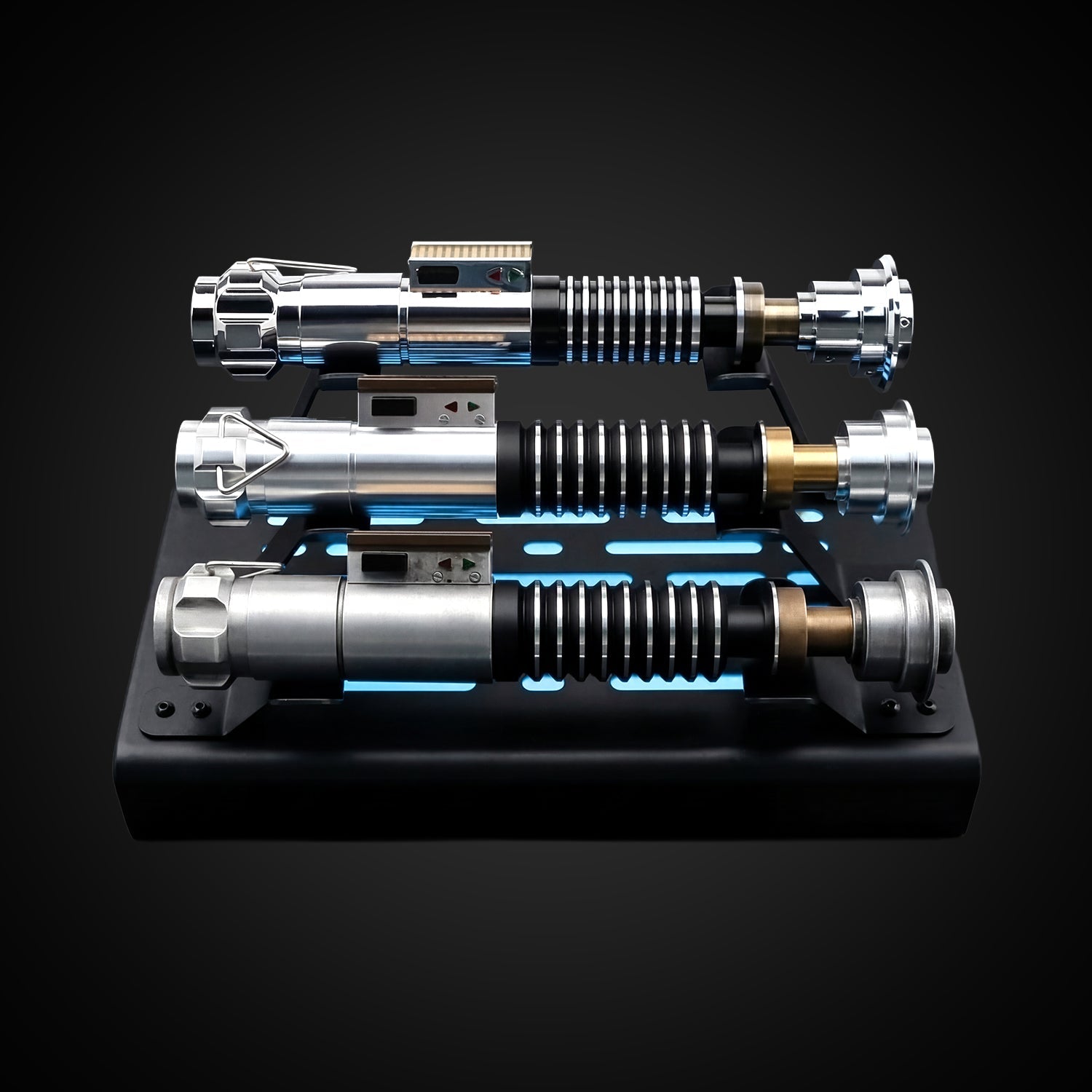 Light Up Metal Triple Saber Stand Display (Holds 3 Sabers RGB) - Theory Sabers